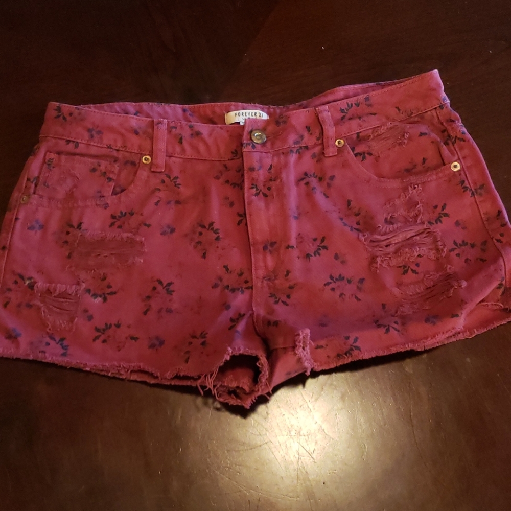 Burgundy shorts